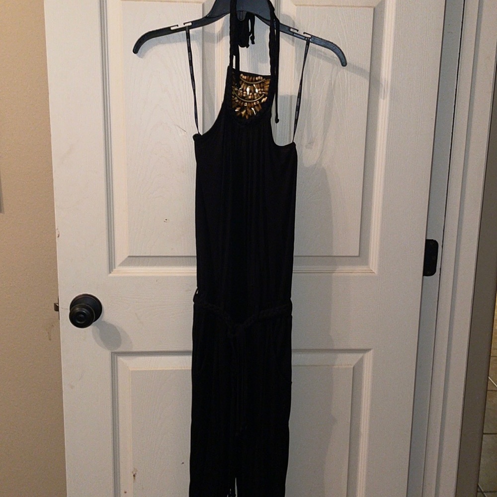 XOXO  Halter Sleeveless Pant Suit. Color: Black: Size: Small.